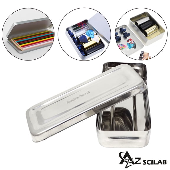 A2ZSCILAB Iron Guitar Pick Holder Box Ukulele Plectrum Case Musical Instrument Part - 6.75L x 3W x 1.25H