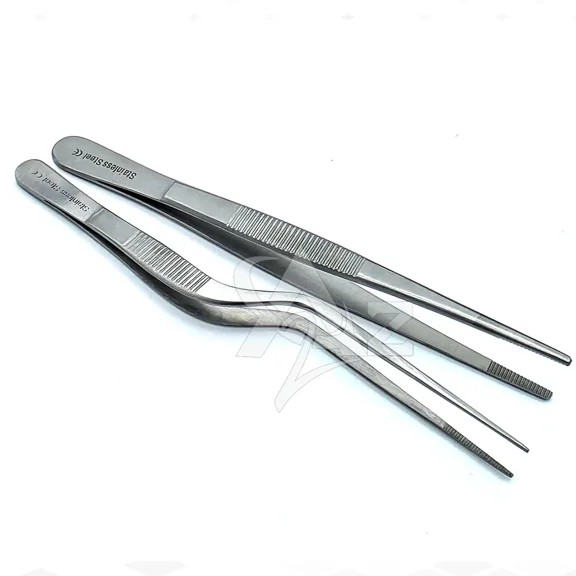 A2ZSCILAB-Premium 2-Piece 5.5" Culinary Precision Tweezers Set - Stainless Steel Chef Garnishing Tongs for Food Presentation & Plating, Professional Kitchen Tool Kit