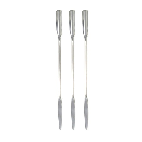 A2ZSCILAB Pro Stainless Steel Cosmetic Makeup Spatulas & Stirring Rod Tools | Set of 3 - Tapered/Scoop 7 "