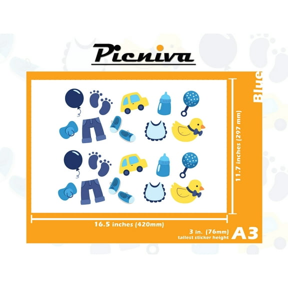 A3(3") Yellow Duck Baby Boy Kid Nursery Room Decal Sticker Clear Vinyl Wall Art decor