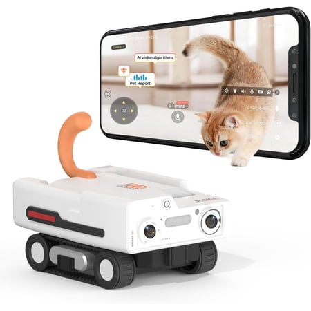A3 AI Pet Companion Robot with 2K Camera – Smart for Cats & Dogs, Auto Follow, Laser Toy, Night Vision, 2-Way o, Behavior Reports, Recharge App Sharing