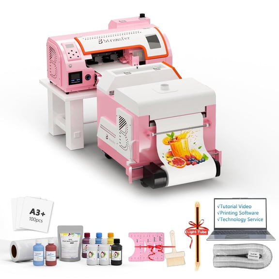 A3 DTF Printer with Dryer&Powder Shaker Bundle, Auto Maintenance for T-Shirt Heat Transfer Printing