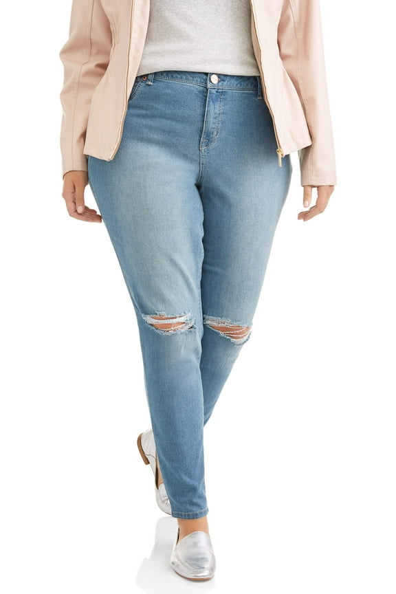 Women's Plus Destructed Skinny Jeans, Sizes 16-26