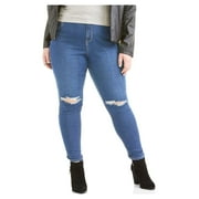 A3 DENIM Women's Plus Destructed Skinny Jeans, Sizes 16-26
