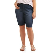 A3 Denim Women's Plus Size Bermuda Shorts, 11" Inseam, Sizes 16W-26W