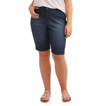 A3 Denim Women's Plus Size Bermuda Shorts, 11" Inseam, Sizes 16W-26W