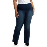 A3 Denim Women's Plus Size Bootcut Pull On Jeans, Sizes 16W-26W