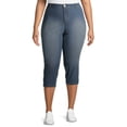 thumbnail image 1 of A3 Denim Women's Plus Size Constructed Waist Capris, 1 of 6