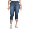 thumbnail image 1 of A3 Denim Women's Plus Size Constructed Waist Capris, 1 of 5