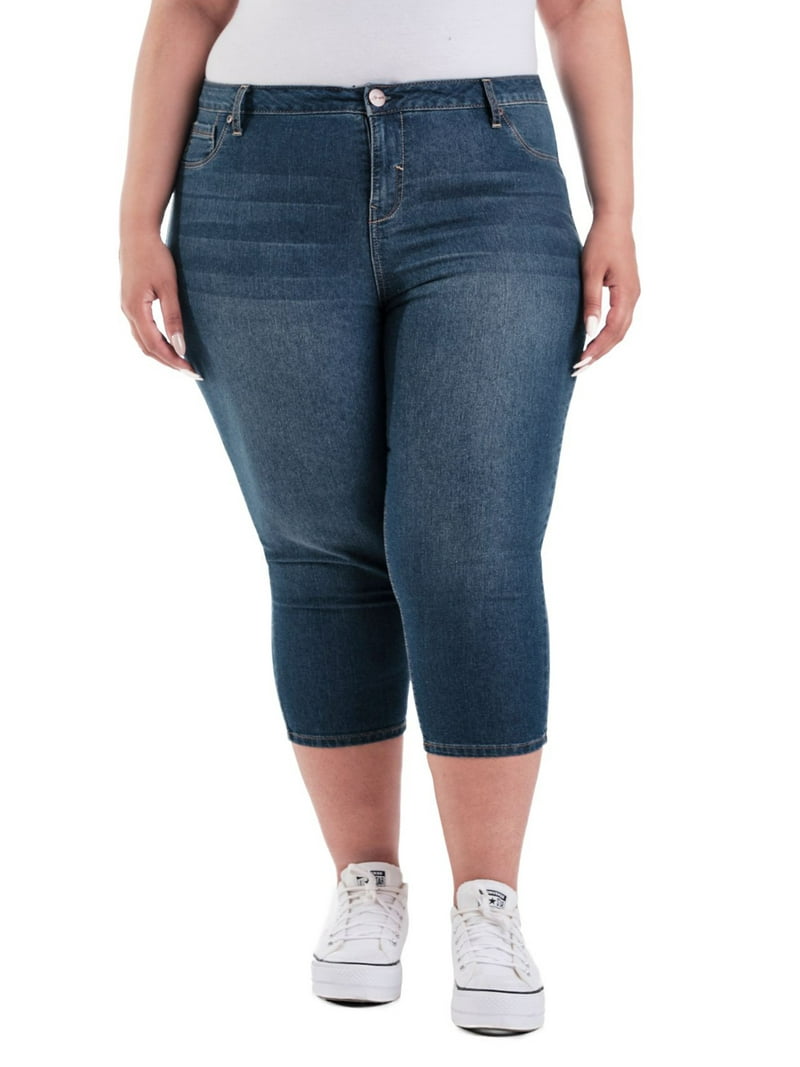 A3 Denim Women's Plus Size Constructed Waist Capris - Main Image