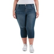 A3 Denim Women's Plus Size Constructed Waist Capris