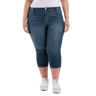 A3 Denim Women's Plus Size Constructed Waist Capris