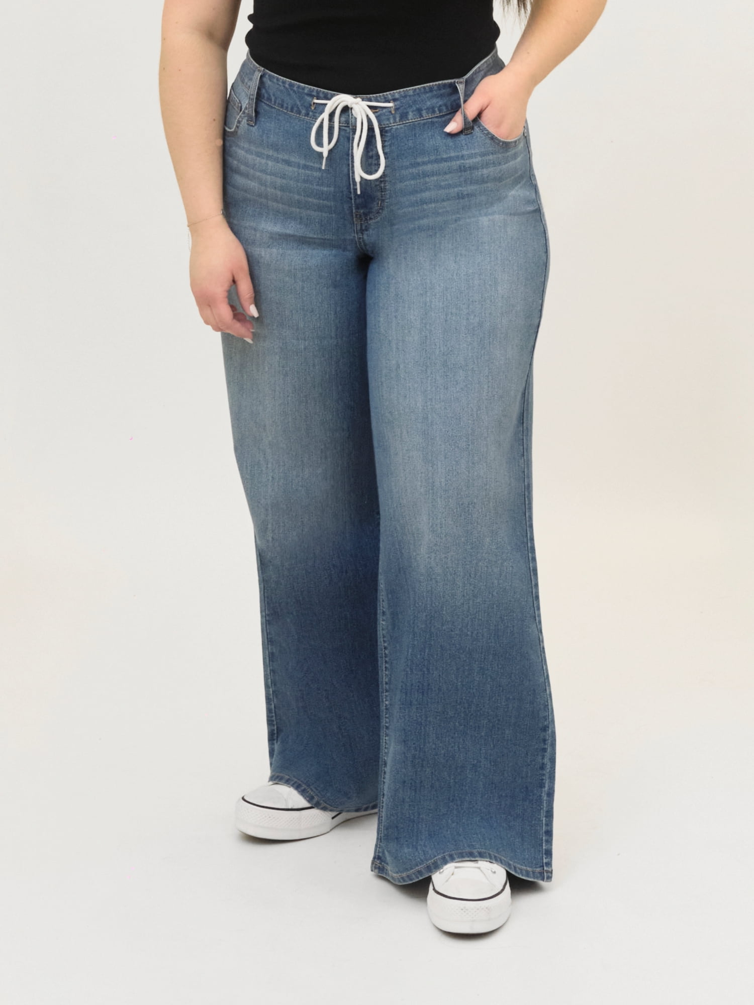 American Bazi Full Size Drawstring Wide Leg Cargo Pants Plus Size