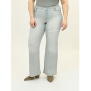 A3 DENIM Women's Plus Size High Rise Flare Jeans