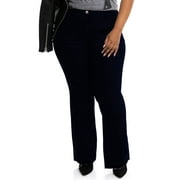 A3 Denim Women's Plus Size High Rise Released Raw Hem Flare Jeans