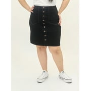 A3 DENIM Women's Plus Size Midi Skirt