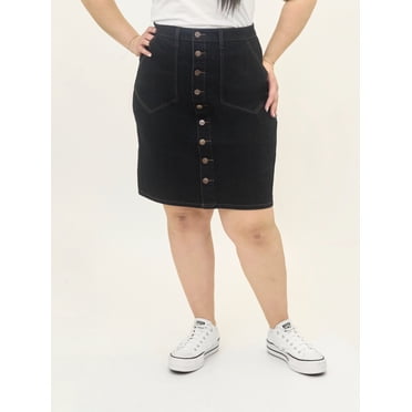 A3 Denim Women's Plus Size Midi Skirt