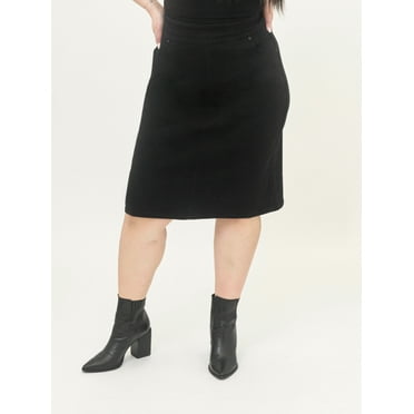 A3 Denim Women's Plus Size Pull On Skirt