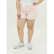 A3 DENIM A3Denim Women's Plus Size Raw Edge Denim Shorts, 5" Inseam, Sizes 16W-24W