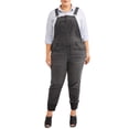 thumbnail image 1 of A3 Denim Women's Plus Size Stretch Denim Overalls with Cuffs, Sizes 16W-26W, 1 of 4