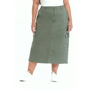 A3 Denim Women's Plus Size Utility Maxi Skirt