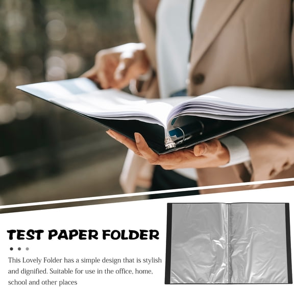 A3 Transparent Plastic Display Folder with 20 Pages, Document Organizer for Test Papers, Drawings, Pictures, and Work Checks - 1pc