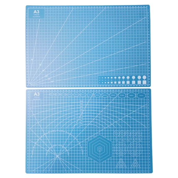 A3 Double-Sided PVC Cutting Mat with Precision Grid and Angle Markings, 1.2mm Thick, Self-Healing Craft Mat