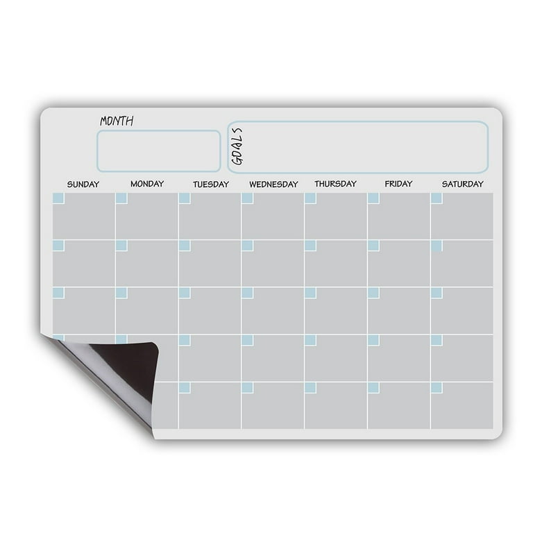 Acrylic Magnetic Calendar for Fridge, 16 x 12 Clear Monthly & Weekly  Calendar for Refrigerator with 8 Markers 