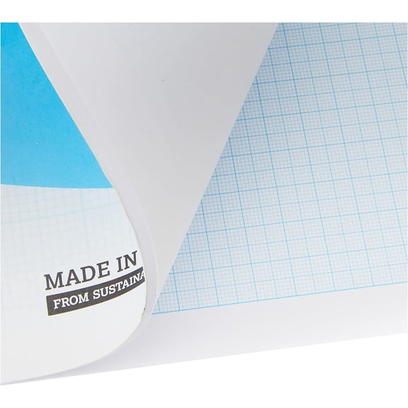 A3 Graph Pad. 50 Sheets of Quality 90gsm Paper, Printed 1-5-10mm Graph. Ref A3GP$$Office