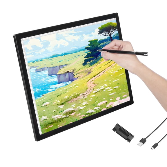 A3 LED Light Box Pad, Rechargeable Tracing Light Board with 6 Dimmable Brightness Levels, USB Artcraft Drawing Tablet for Tattoo Stencils, Diamond Painting, Animation, Sketching