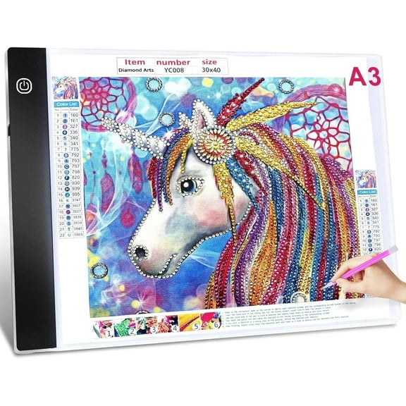 A3 LED Light Box Tracer with 3-Level Brightness, LED Artcraft Tracing Light Pad for DIY Diamond Painting, Sketching