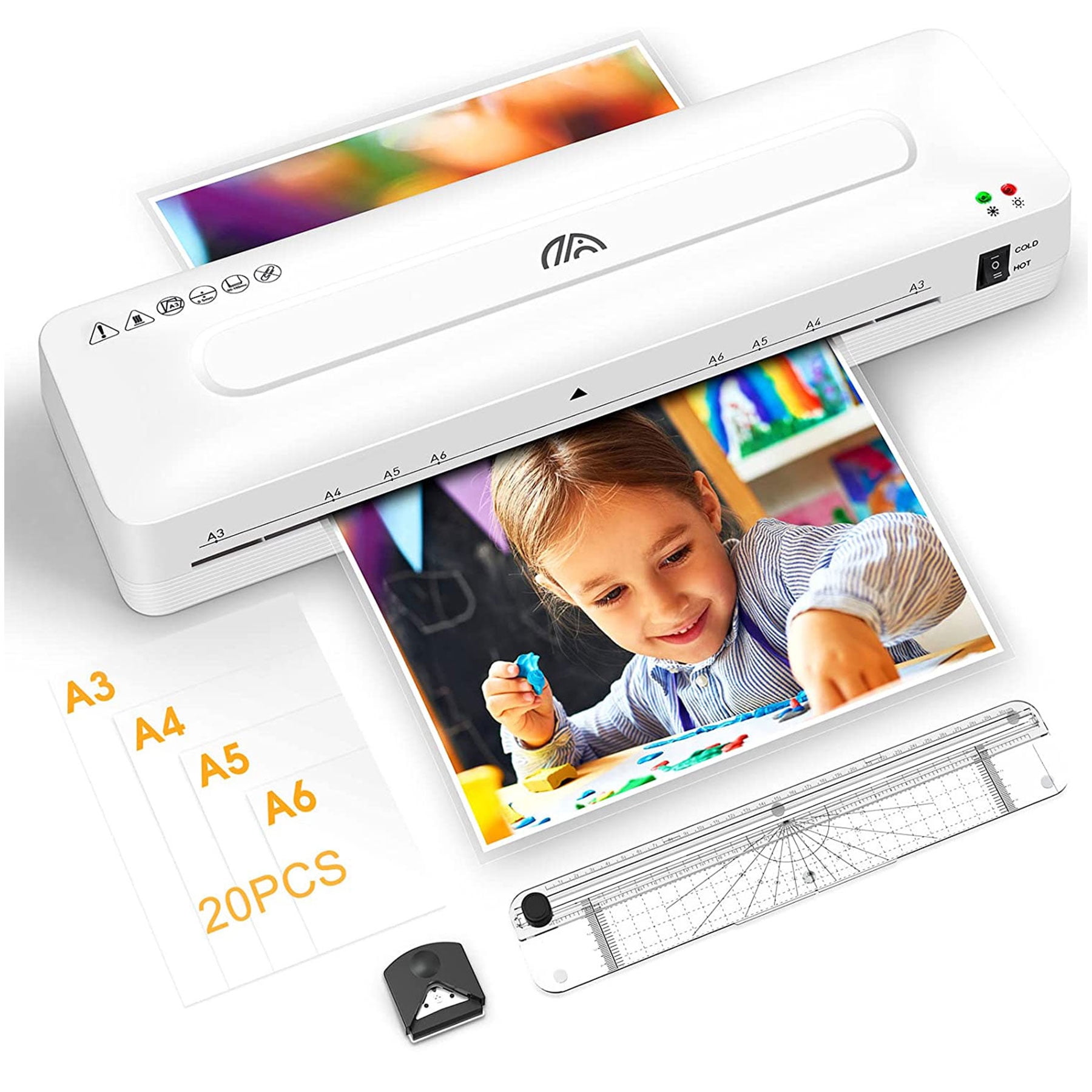 A3 Laminator with Paper Trimmer, 13 Inch Hot and Cold Laminator Machine