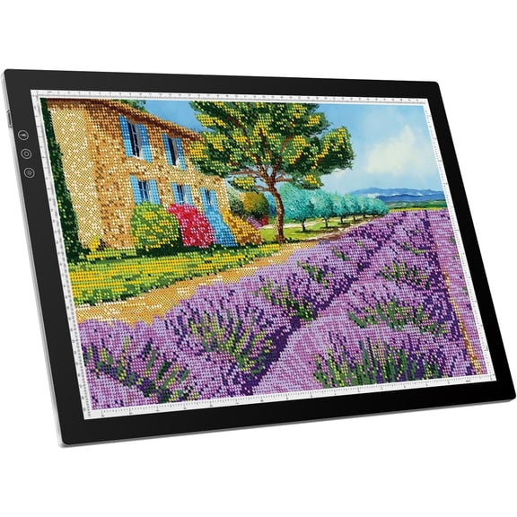 A3 Light Box for Tracing, Light Pad for Diamond Painting with 8 Levels/Stepless Dimming Brightness and 3 Color Modes, Ultra-Thin Copy Board Light Table for Artists Tracing Drawing (Black)
