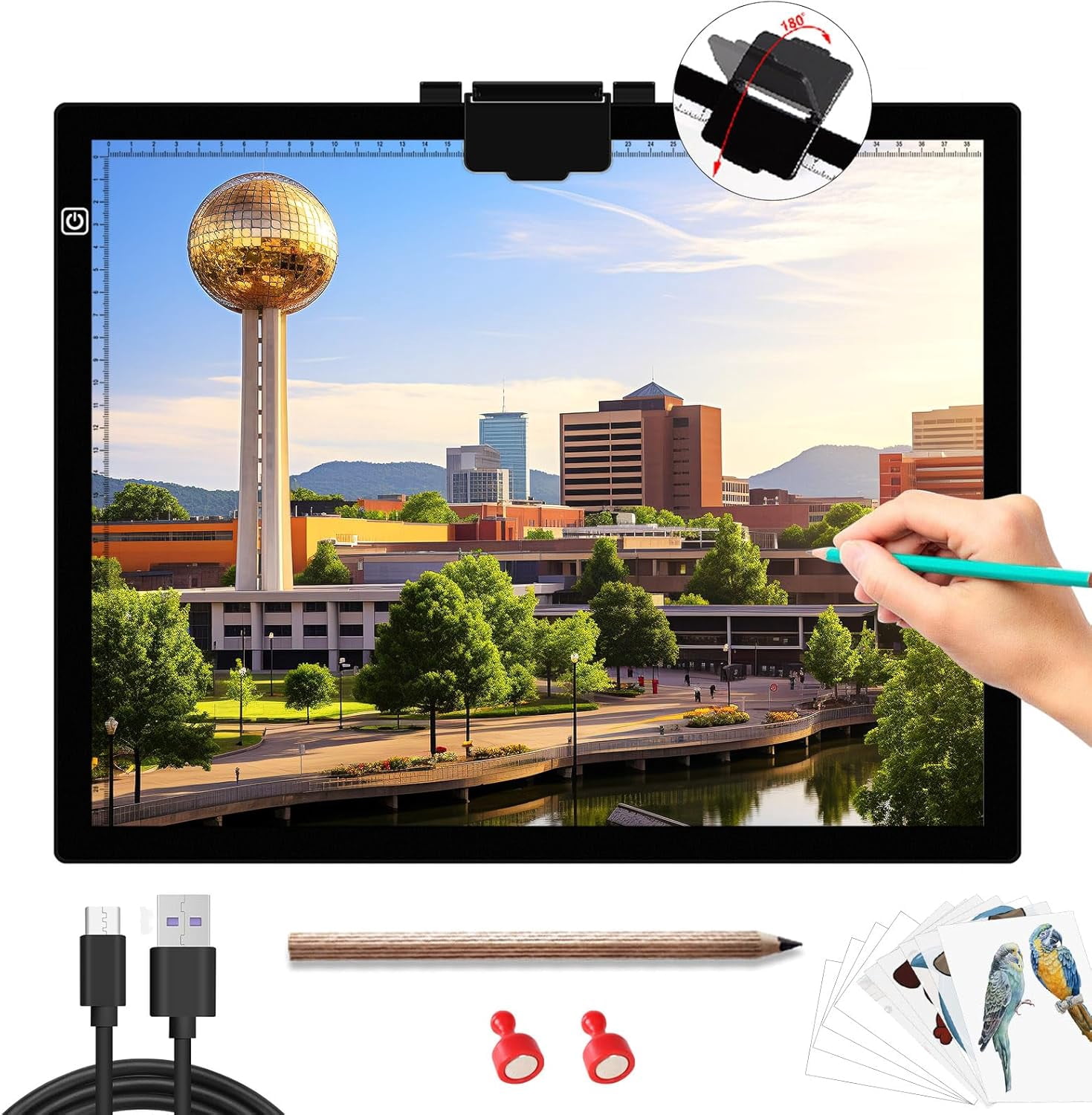 A3 Light Pad, 6 Levels & Stepless Dimmable Diamond Painting Light Board ...