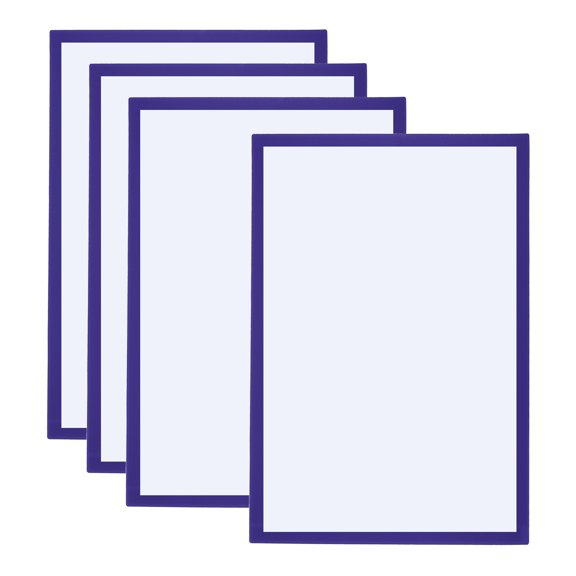 Uxcell A3 Magnetic Sign Holder, 4 pack Magnetic Display Frame Self-Adhesive Picture Frame for Refrigerator, Blue