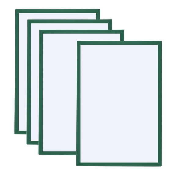 Uxcell A3 Magnetic Sign Holder, 4 pack Magnetic Display Frame Self-Adhesive Picture Frame for Refrigerator, Green