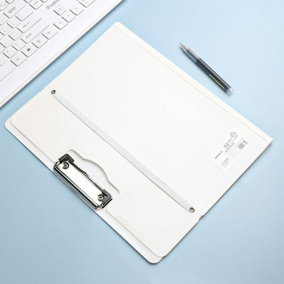 A3 Plastic Document Folder, Large Paper Storage Organizer, Thickened Anti-Crease Test Paper Holder with Strong Metal Clip, Frosted Texture, Rounded Edge Design, Multi-Color, Durable and Practical