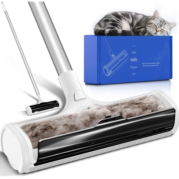 A3 Pro Carpet Roller for , Carpet , Large Lint Rollers, 5 Long Handle No Bending No Kneeling, Hair Remover for Carpet, Rugs, Mats, Black