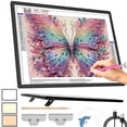 thumbnail image 1 of A3 Rechargeable Light Box with Stand/Clips,Led Light Pad for Diamond Painting,3 Colors Dimmable and 6 Level Dimming Light Table for Diamond Painting,Drawing,Sketching,, 1 of 12