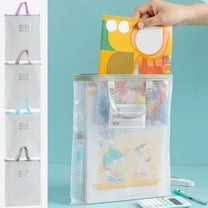 A3 Thick Transparent Document Storage Bag | File Organizer | Portable Tote with Handle | 180° Flat Opening | Art Paper & Exam Material Carrier | Durable Gauze | 35x25.6cm | Single Pack