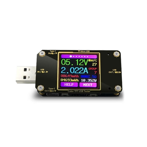 A3 USB Tester Color Type-C Digital Voltmeter Dc Voltage Current Meter Ammeter Detector Power Bank Charger Indicator ,Easy to Operate