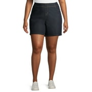 A3 DENIM A3 Women's Plus Size Elastic Waistband 7 Inch Pull On Shorts