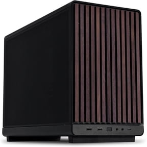 A3-mATX-WD-26.3L Micro Form Factor Chassis-No Fans Included-Supports 360mm AIO-Modularity Design-for M-ATX, ITX Motherboard-DAN Cases Collaboration-Wood Front Panel-Black (A3X-WD)