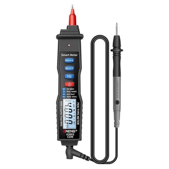 A3003 Digital Multimeter Pen Type Meter 4000 Counts Non Contact Voltage Resistance Capacitance Hz Tester Tool Black