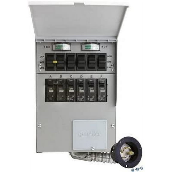 A306A Pro/Tran2 30-Amp 6-Circuit 2 Manual Transfer Switch with Optional Power Inlet