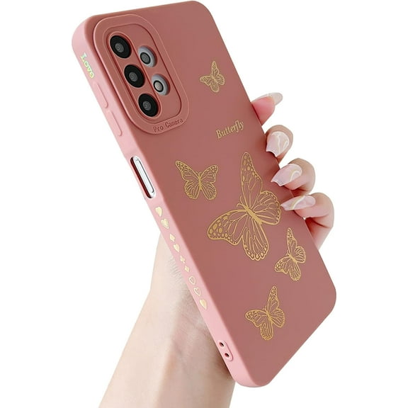 A32 5g Case, for Samsung Galaxy A32 5g Case Women Girls Cute Design Soft Silicone Camera Protection Protective Lovely Heart Phone Case for Galaxy A32 5G (Butterfly)