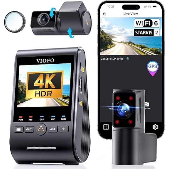 A329S 3CH 4K+2K+2K Dash Cam, Front Cabin and Rear, STARVIS 2 HDR, 210 Ultra-Wide Cabin View, Wi-Fi 6, GPS, Parking Mode, Up to 4TB SSD Support