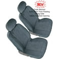 thumbnail image 1 of A35 DELUXE Thick Heavy Protective Fabric w/ Smooth Textured 8mm Thick Padded Triple Stitched Seat Cover Front Pair 4pc Set for FIAT CROMA Charcoal, Dark Gray, 1 of 4