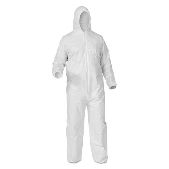 A35 Liquid And Particle Protection Coveralls, Zipper Front, Hooded, Elastic Wrists And Ankles, X-Lar | Bundle of 2