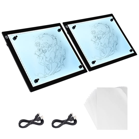 Yescom 2 Packs 14"x10" Portable A4 LED Light Pad with USB Power for Art Diamond Painting Light Board Drawing Sketching Tattoo Animation